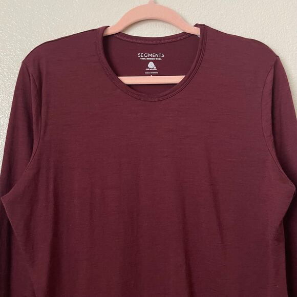 Segments Top Womens Large Red Purple Merino Wool Base Layer Knit Outdoor Hiking - Picture 4 of 11
